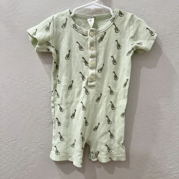 Kate Quinn Green Guitars Ribbed Romper - Picture 1 of 6